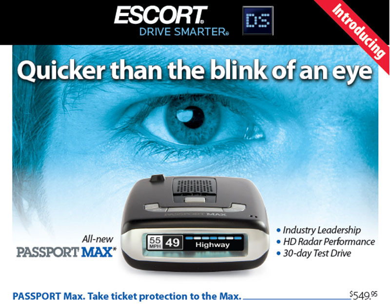 Illustration for article titled ESCORT Unleashes High Definition Performance for Drivers - SEMA Debut For PASSPORT® Max™ HD Radar Detector